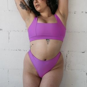 NEW SALTWATER 2 pieces swimsuit orchid color with a bag.